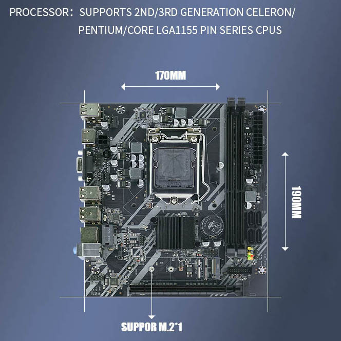 Oem Computer Mother Board Combo 3rd Gen LGA1155 PC Gaming Mainboard LGA 1155 Dual Channel DDR3 Desktop H61 Chipset Motherboard