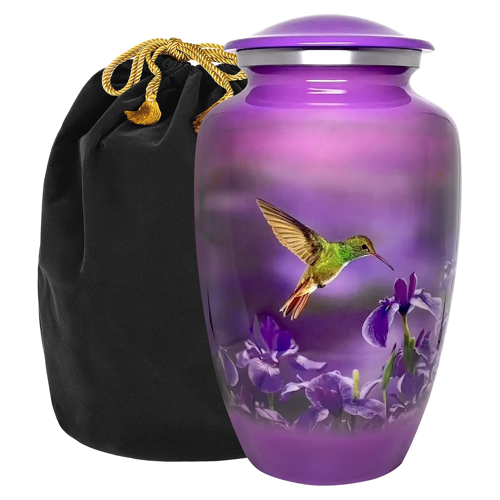 Aluminum Keepsake Cremation Urn With Birds Printing Cremation Ashes Pet Cremation Dome Style Urn Handcraft For Human Ashes