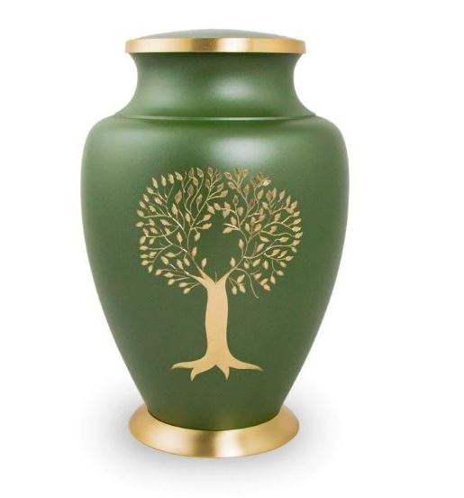 Hot Selling Brass Cremation Urns Round Shaped Memorial Jars Decor With Enamel Finishing For Funeral Adult Metal Box For Ashes