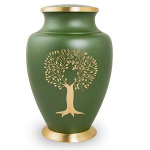 Hot Selling Brass Cremation Urns Round Shaped Memorial Jars Decor With Enamel Finishing For Funeral Adult Metal Box For Ashes