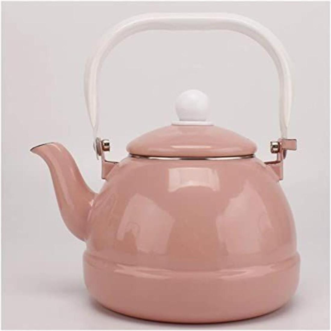 Red Enamel Stainless Steel Tea Serving Kettle for Hotels Supply Kitchenware Appliance Good Quality Metal Tea Pot Hot Sale price