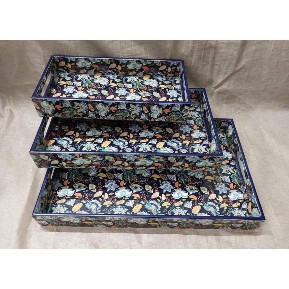 Hot Sale Meena Trays Set Very Good Quality Wholesale Supply Wooden Serving Trays MDF Tray With Small Medium And Large Size