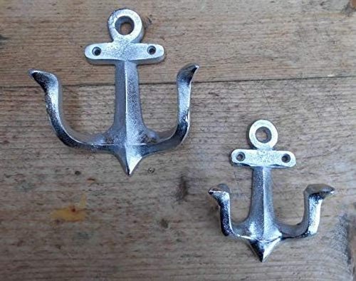 Set Of Two Anchor Shaped Creative Vintage Hooks/Holder Good Quality Rustic Wall Mount Solid Handmade Towel Hook/Holder Wall Hook