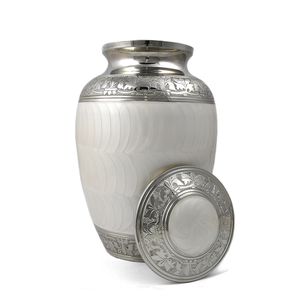 Hot Selling Brass Cremation Urns Round Shaped Memorial Jars Decor With Enamel Finishing For Funeral Adult Metal Box For Ashes