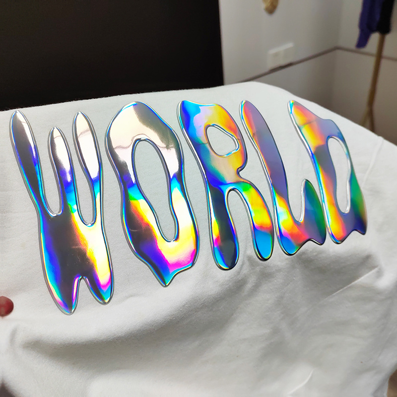 Custom 3D Embossed TPU Heat Transfer Sticker High Frequency Hologram Transfer Printing for Clothes