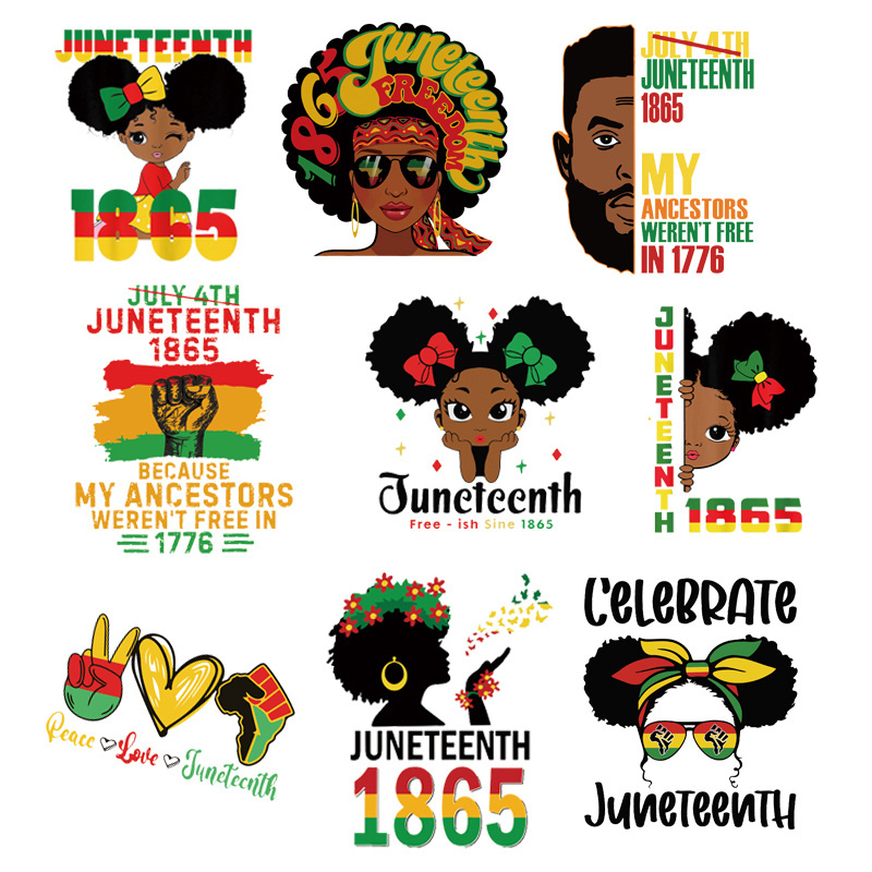 Best Sale Low Price Juneteenth Day Black History Heat Transfer Printing 1865 Custom Logo DTF Transfer