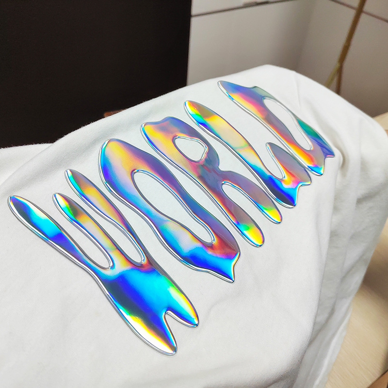 Custom 3D Embossed TPU Heat Transfer Sticker High Frequency Hologram Transfer Printing for Clothes