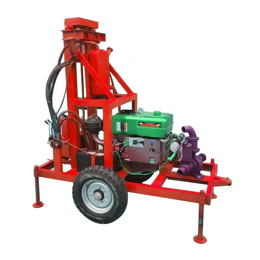 South Africa Wholesale 100m 120m Small Hydraulic Water Well Drilling Rig For Sandy Rocky Household Drilling Equipments