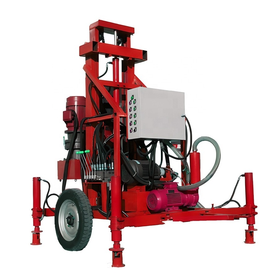 South Africa Wholesale 100m 120m Small Hydraulic Water Well Drilling Rig For Sandy Rocky Household Drilling Equipments