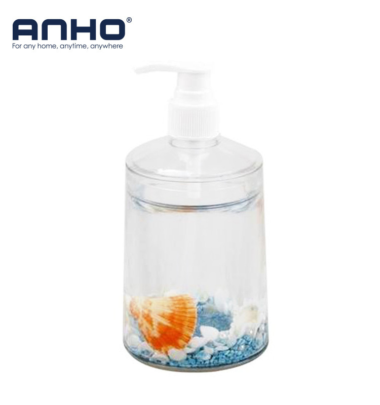 ANHO 5 Pieces Acrylic 3D Sea Shell Bathroom Accessories Set