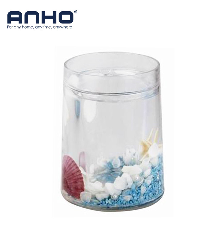 ANHO 5 Pieces Acrylic 3D Sea Shell Bathroom Accessories Set