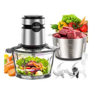 Multi-function Food Chopper with Meat Grinder & Vegetable Chopper 2 Optional Bowls with Powerful 350W/500W  2 Speeds