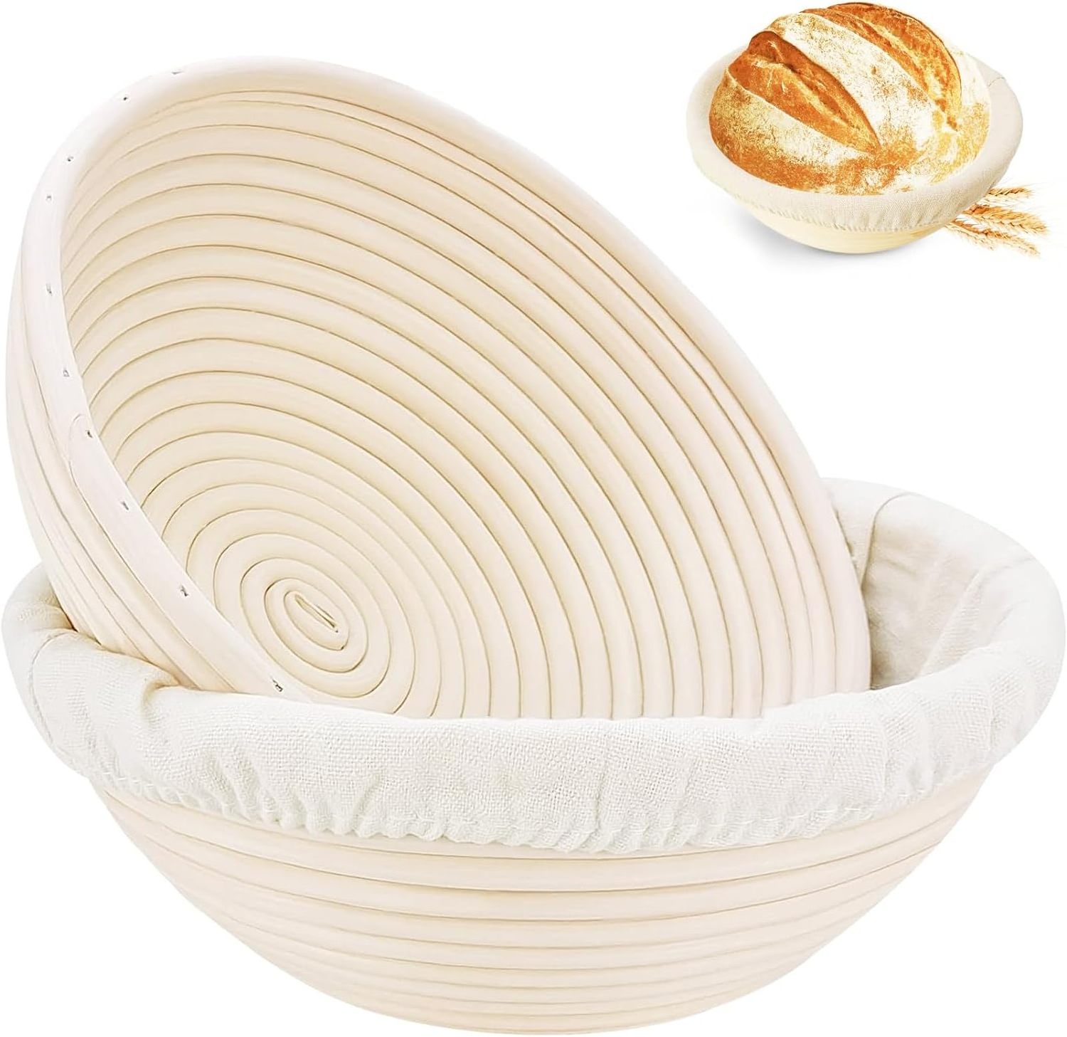 Bread Proofing Basket 8.5 Inch Round Basket Natural Rattan Proofing Baskets