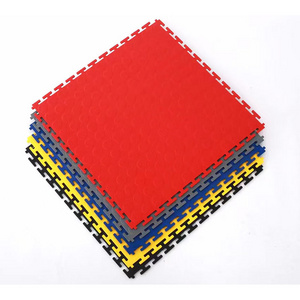 Plastic Vinyl Garage Flooring Heavy Duty Industrial Pvc Workshop Floor Tiles Interlocking Pattern Gym Floor