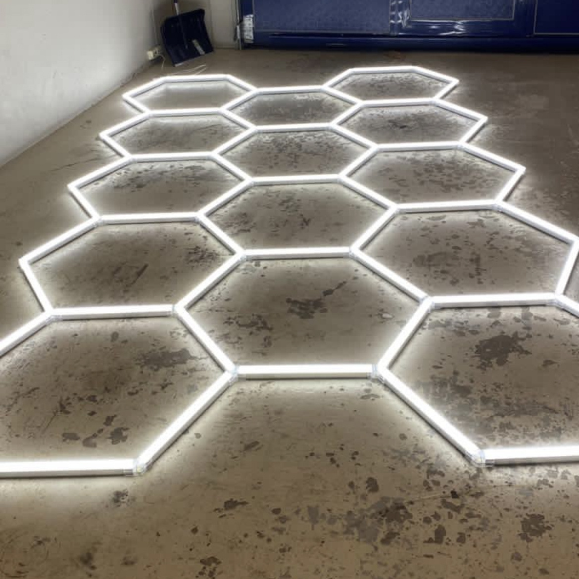 Garage Hexagrid Led Light 110V-240V for Auto Detailing,Honeycomb Hexagon Ceiling Lamp for Car Wash Beauty Station 4.8X2.4M 3X6M