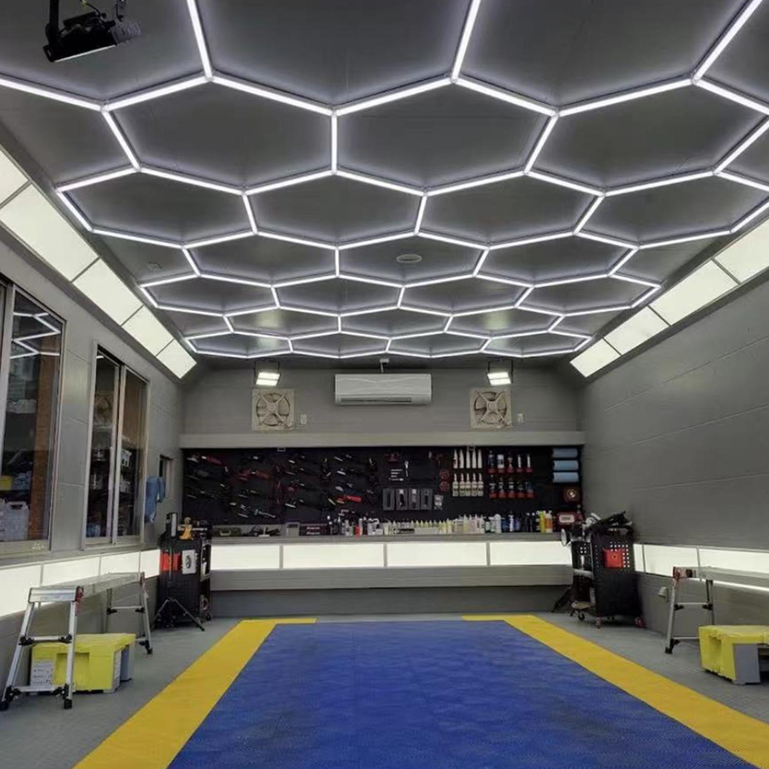 High Quality Super Bright Led Hexagon Garage Ceiling Light Honeycomb Detailing Lamp