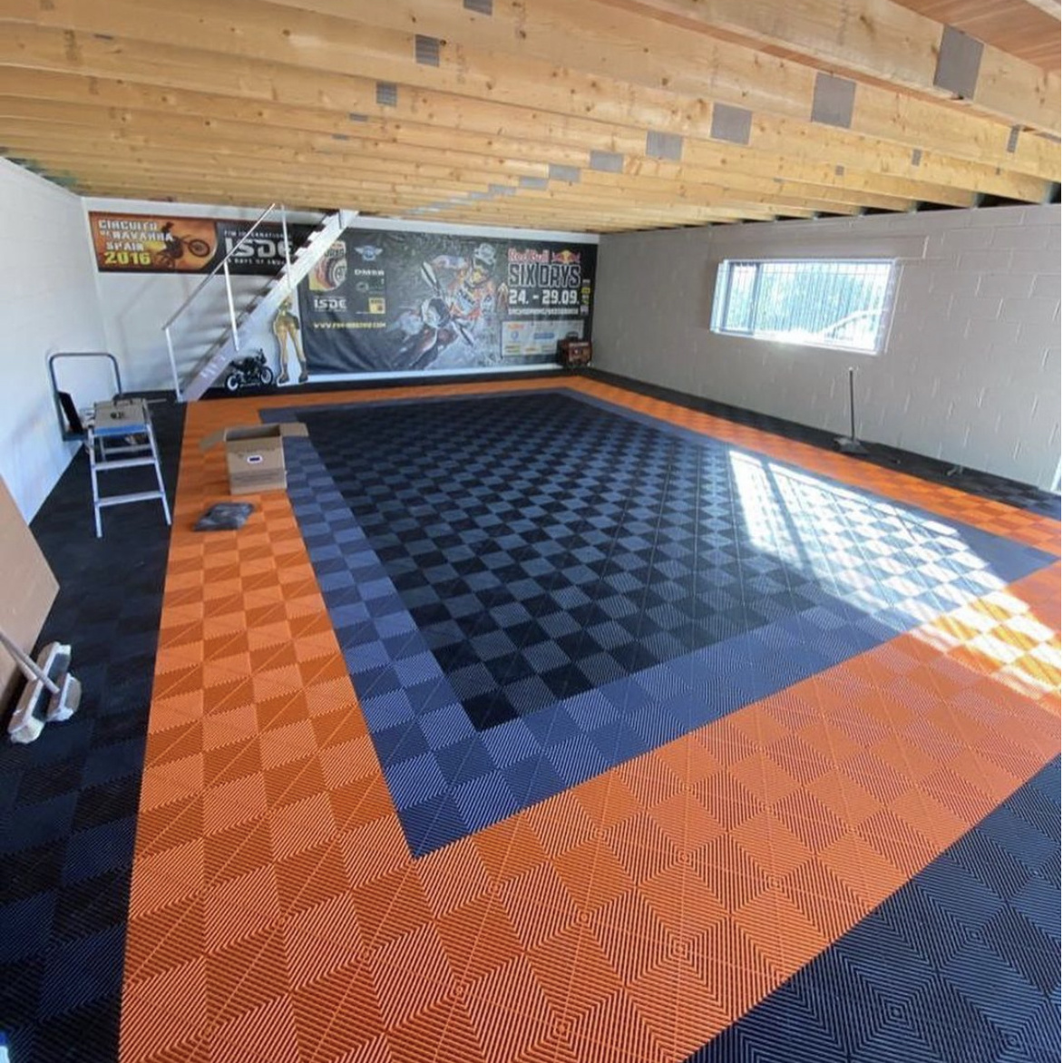 FACTORY free sample PP interlocking plastic Garage Flooring,vinyl dalle floor tiles for diamond plate garage floor