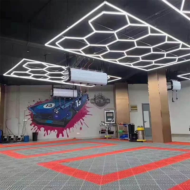 2022 New Design High Quality 6500k Hexagon Led Lighting Car Wholesale Led Hexagonal Car Detailing Light For Car Workshop