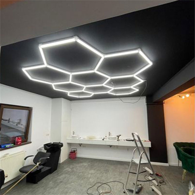 Best Selling Honeycomb Led Hexagonal Lights 2430mm*4835mm Hexagon Garage Lamp Detailing Hexagonal Led Light