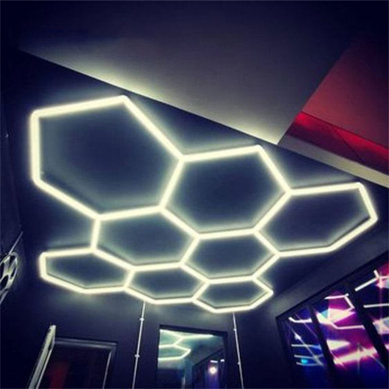 Best Selling Honeycomb Led Hexagonal Lights 2430mm*4835mm Hexagon Garage Lamp Detailing Hexagonal Led Light