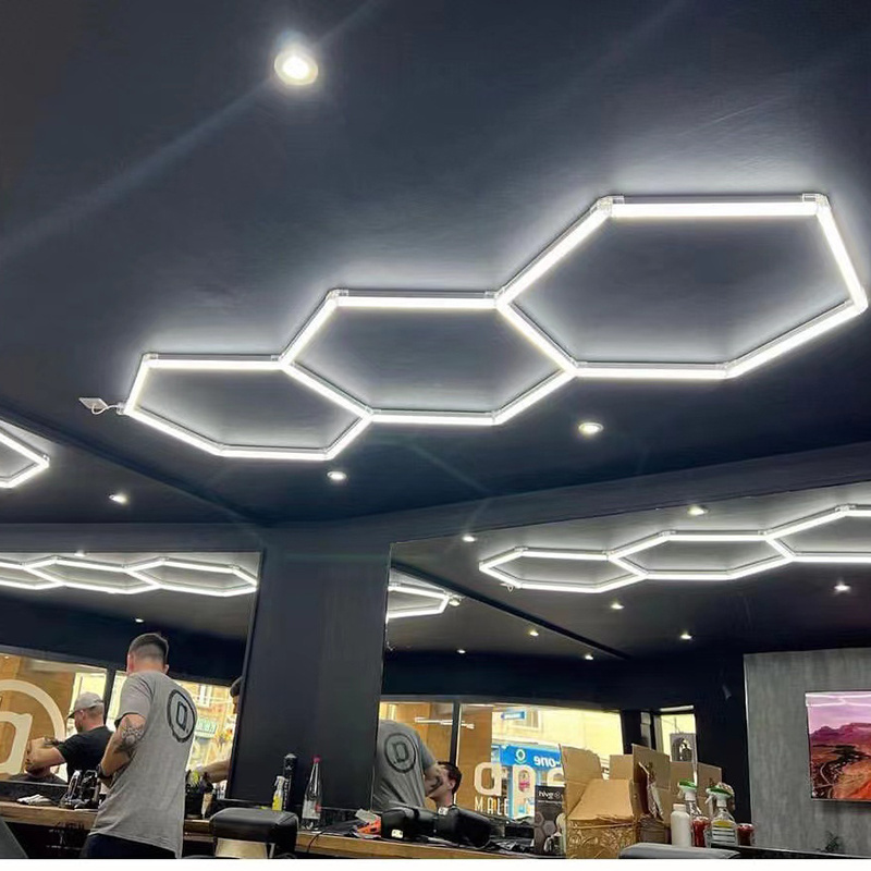 High Quality Super Bright Led Hexagon Garage Ceiling Light Honeycomb Detailing Lamp