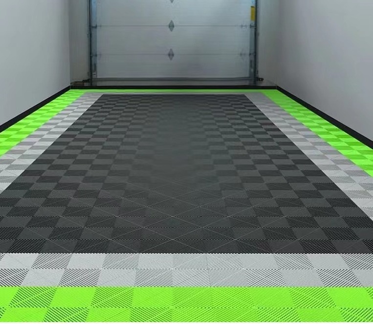 FACTORY free sample PP interlocking plastic Garage Flooring,vinyl dalle floor tiles for diamond plate garage floor