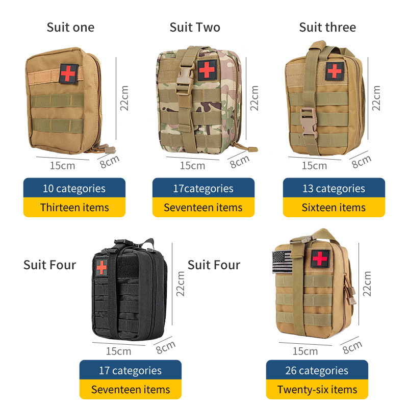 Wholesale Portable Utility Bag Pouch Tactical First Aid Kit With Equipment Medical Supplies For Outdoor Camping