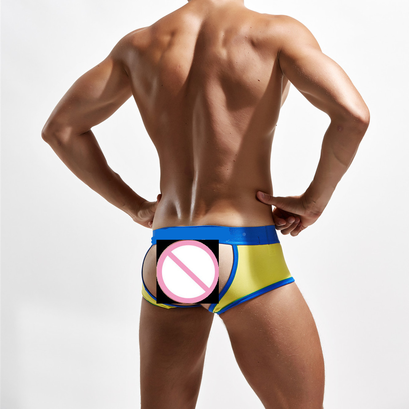 Custom Backless Boxer open back underwear exposed ass shorts Gay boy shorts sexy boxer shorts jockstrap