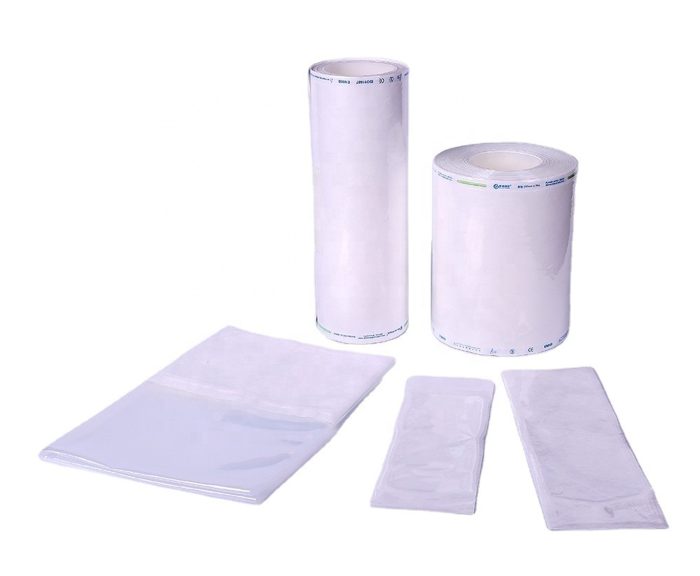 Medical grade paper pouch reel disposable heat-sealing tyvek sterilization roll/reel flexible pouches & reels