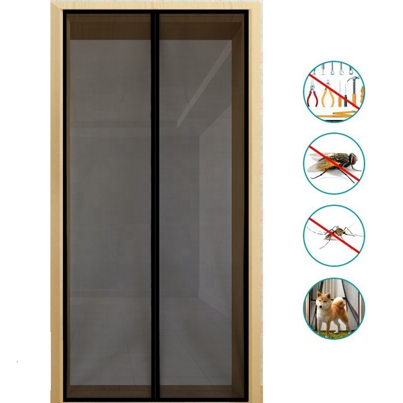 Reinforced fiberglass magnetic mosquito net door curtain insect screen