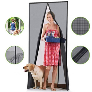 Hot sell Durable Fiberglass Magnetic Fly Screen Door folding  Fiberglass net Door Curtain