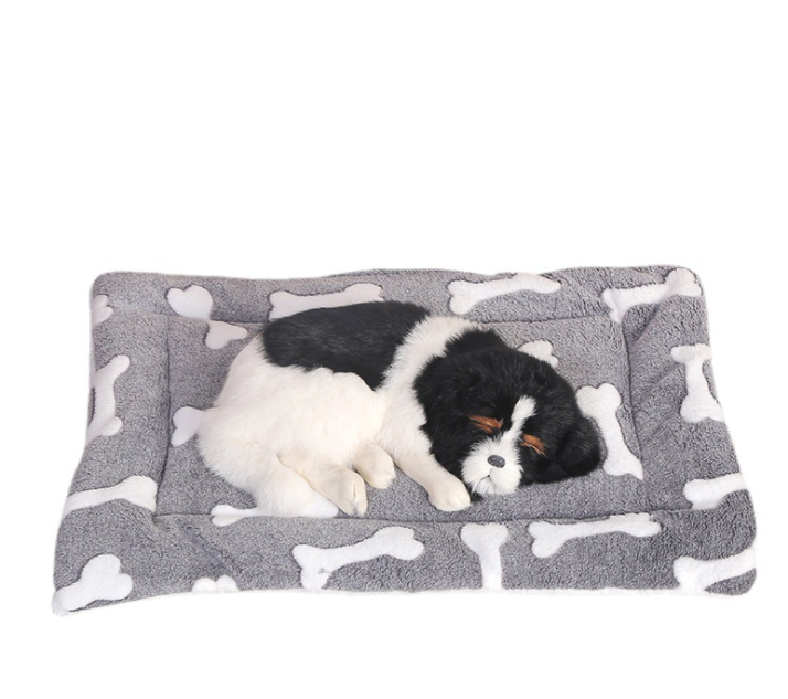 Ultra Soft Pet Bed with Cute Prints Reversible Fleece Crate Bed Mat Machine Washable Pet Bed Line pet dog cage crate kennel mat