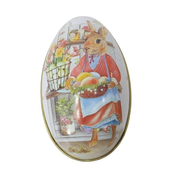 Easter egg shape candy packaging tin box