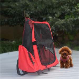 Rolling Backpack Travel Pet Carrier for Cats and Dogs