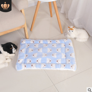 Ultra Soft Pet Bed with Cute Prints Reversible Fleece Crate Bed Mat Machine Washable Pet Bed Line pet dog cage crate kennel mat