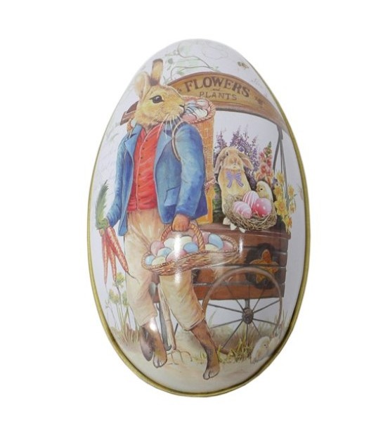 Easter egg shape candy packaging tin box