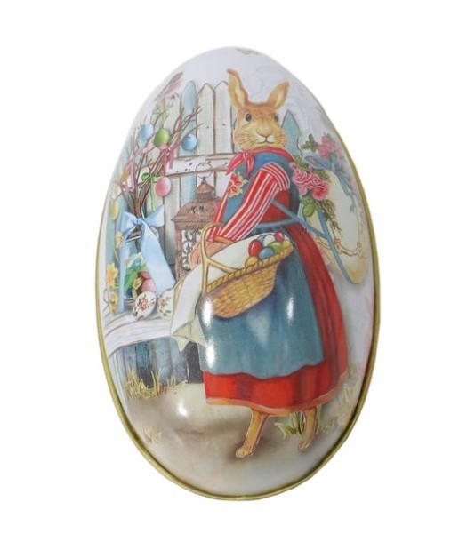 Easter egg shape candy packaging tin box