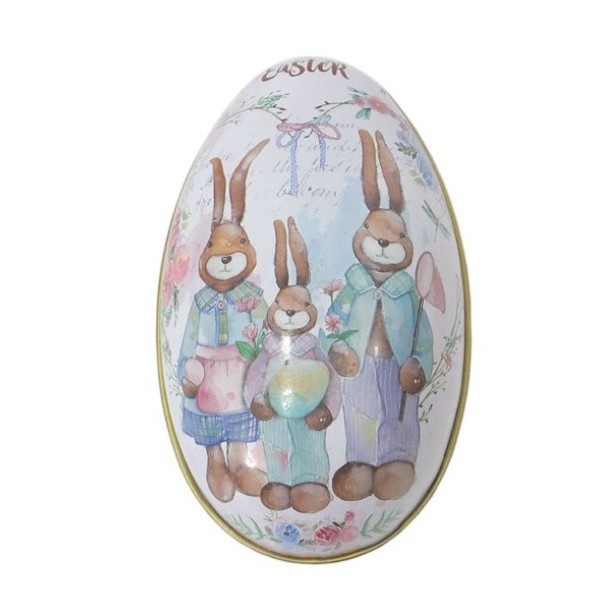 Easter egg shape candy packaging tin box