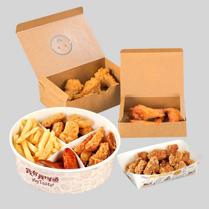 Biodegradable Take Away Food Boxes Food Packaging Hamburger Box French Fries Fried Chicken Nuggets Carton Paper Snack Box