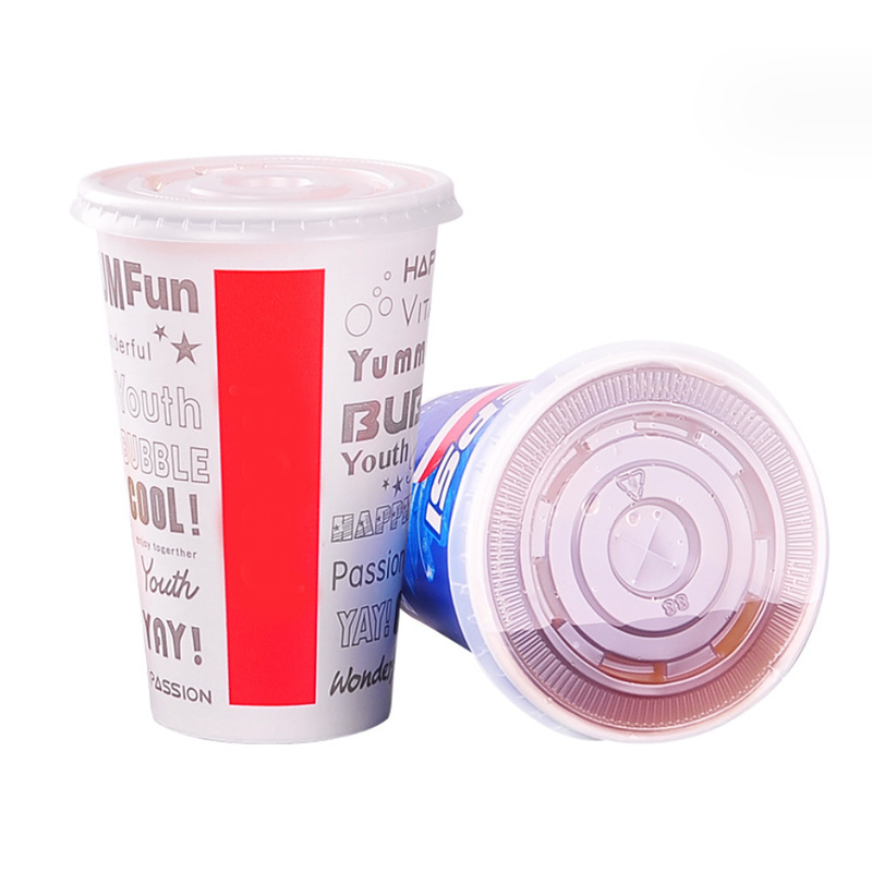 Custom 8oz 12 15 16 20 22 24 oz smoothie cups with dome lids single wall water beer drink milk shake soda juice paper cup