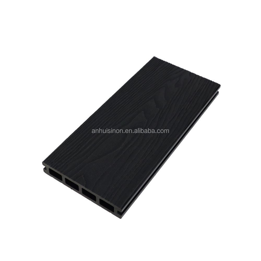 25*135 Black square hole hollow 3D embossing wpc outdoor floor review-composite-decking trex composite deck veneer