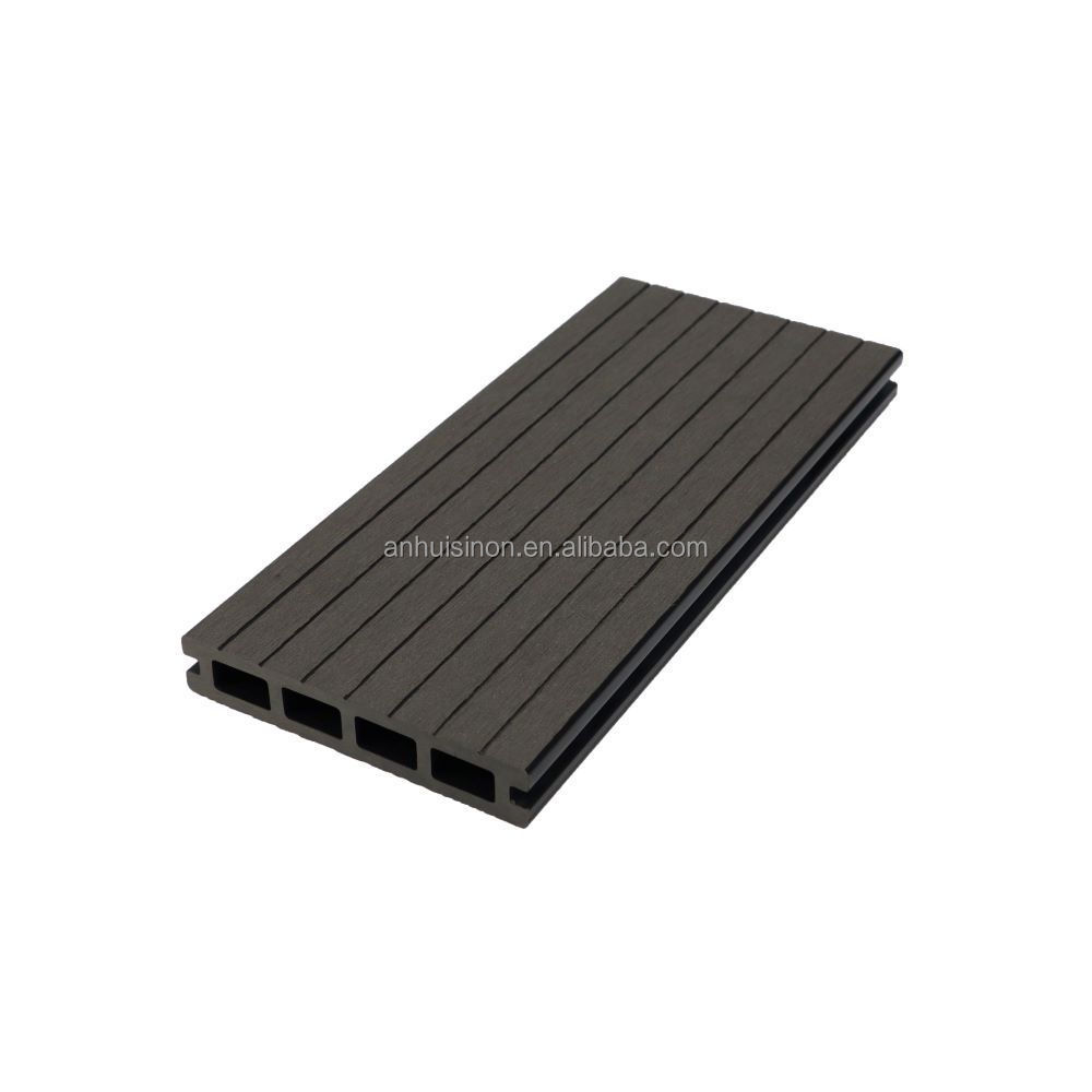 25*135 Black square hole hollow 3D embossing wpc outdoor floor review-composite-decking trex composite deck veneer