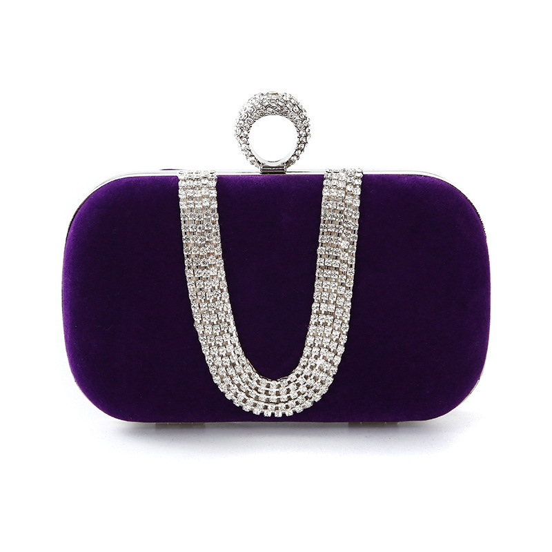 S55A Explosive dinner bag U-shaped diamond-studded handmade banquet clutch bag makeup dress bridal bag hand purse