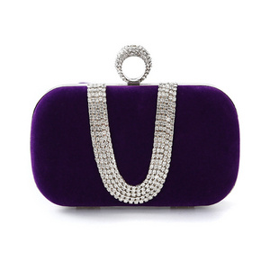 S55A Explosive dinner bag U-shaped diamond-studded handmade banquet clutch bag makeup dress bridal bag hand purse