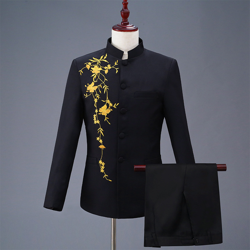 S1041A  Latest Design 2 Pieces tuxedos groom tuxedo Zhongshan pretending men's youth Chinese men suits