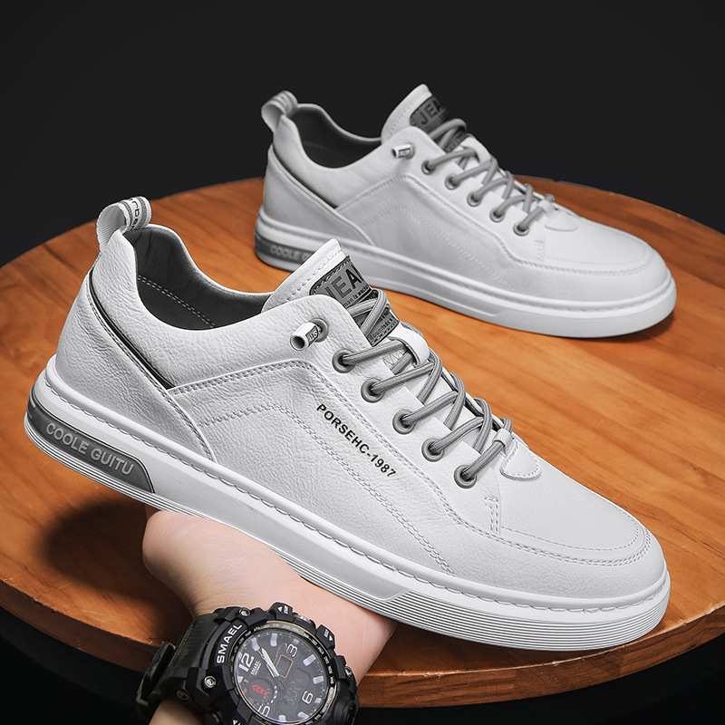 Factory wholesale light weight flat pu upper casual sport shoes for men