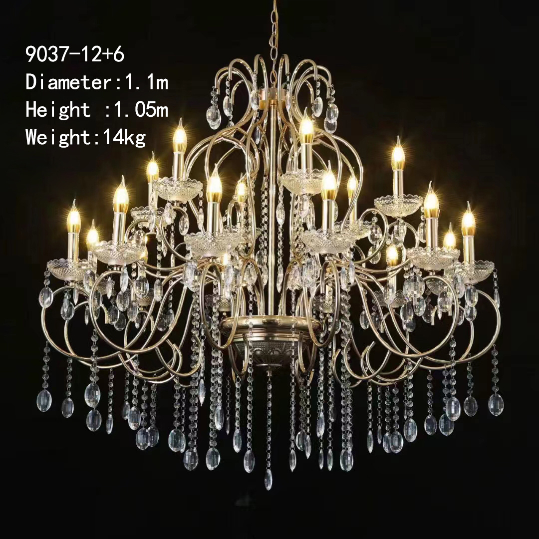 High quality european hotel project gold Crystal chandelier living room wedding pendant lights Christmas chandelier