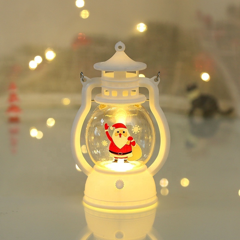 Hot Sale Lantern Portable Led Small Oil Lamp Santa Snowman Light Merry Christmas Decor for Christmas Ornaments Light