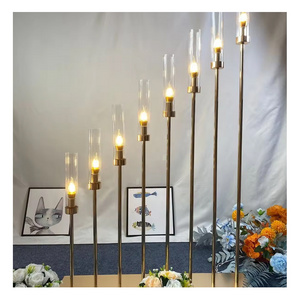 Wedding decorations high gold metal candelabra 8 arms candle holder centerpiece for weddings