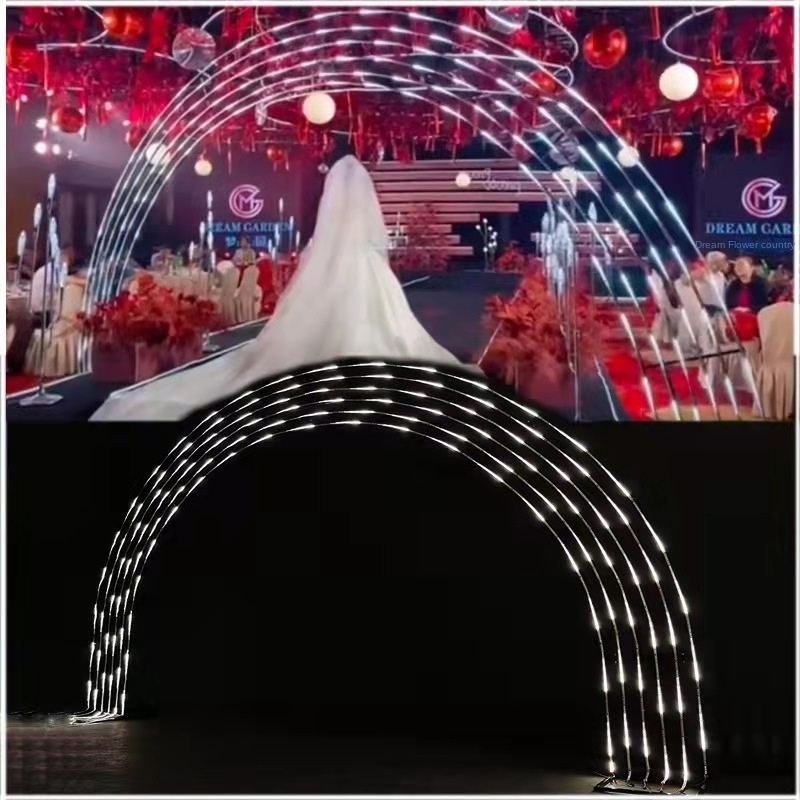 New Design Decorative Led Light Tunnel Wedding Backdrop Arch For Decoration